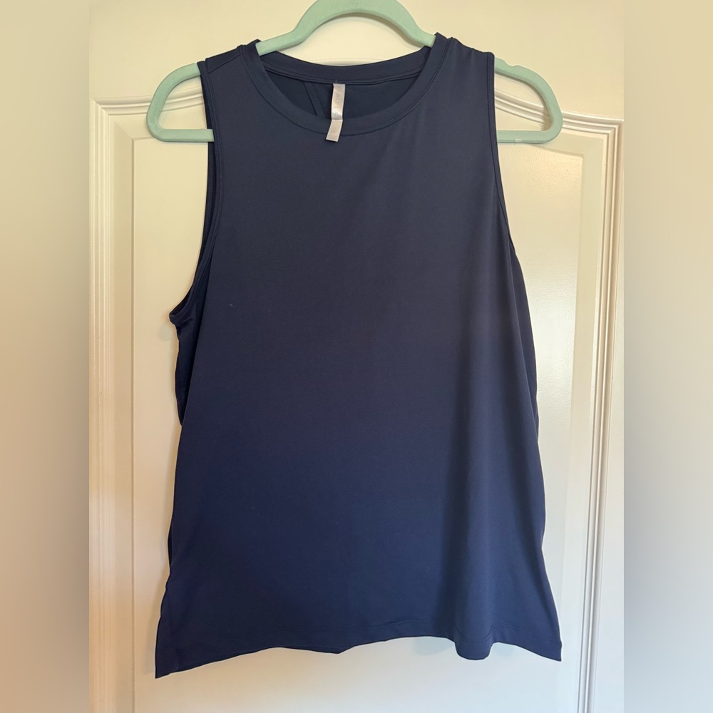 Fabletics Navy Dry-Flex Open Back Tank Top Sz M